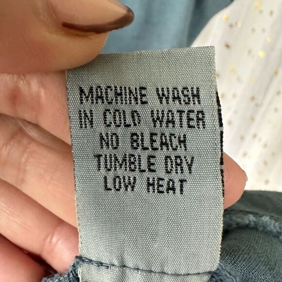 Wearables Belita Ruffle Split V Neck Linen-Blend Short Sleeve Raw Hemline Top XS - Picture 8 of 8